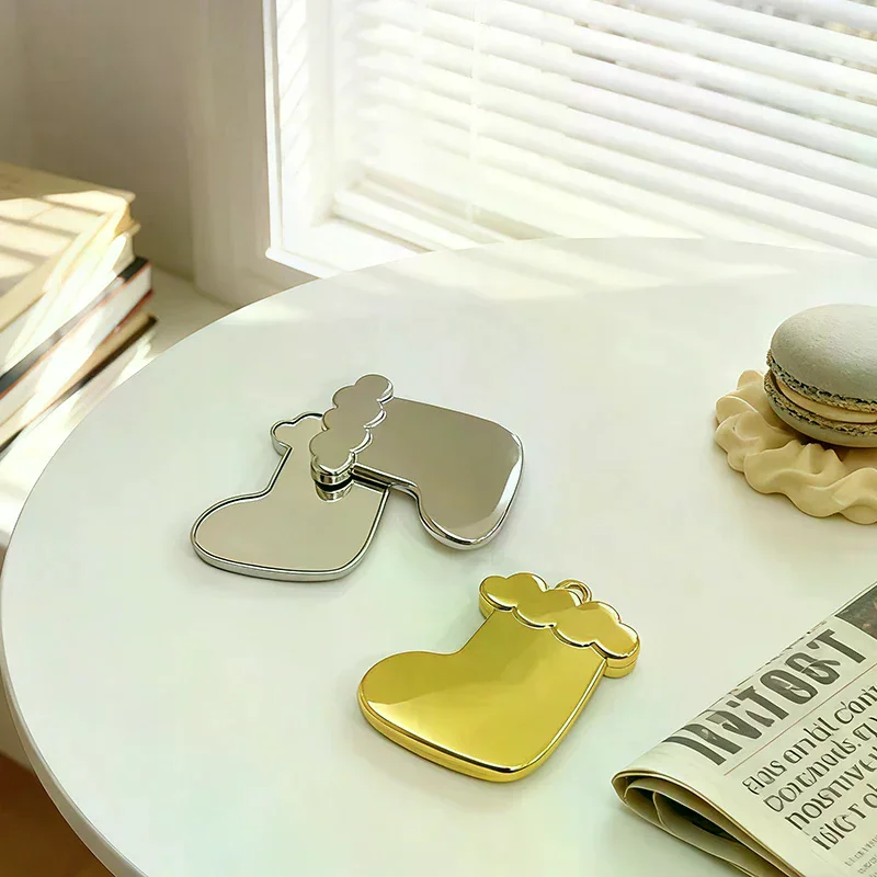 Arbre de noël flocon de neige Stock miroir cosmétique miroir pliant coulissant miroir à main pour filles miroir de vanité Compact incassable