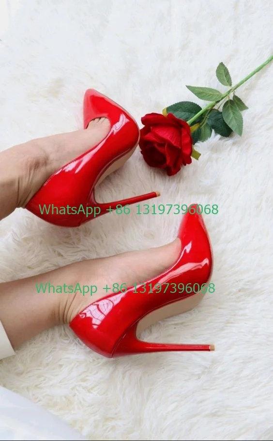 Lady Rose Red Design Color High Heels 10cm 8cm 12cm Rose Gold Color Sexy Pointed Toe Shoes Office Lady High Heels Size Footwear