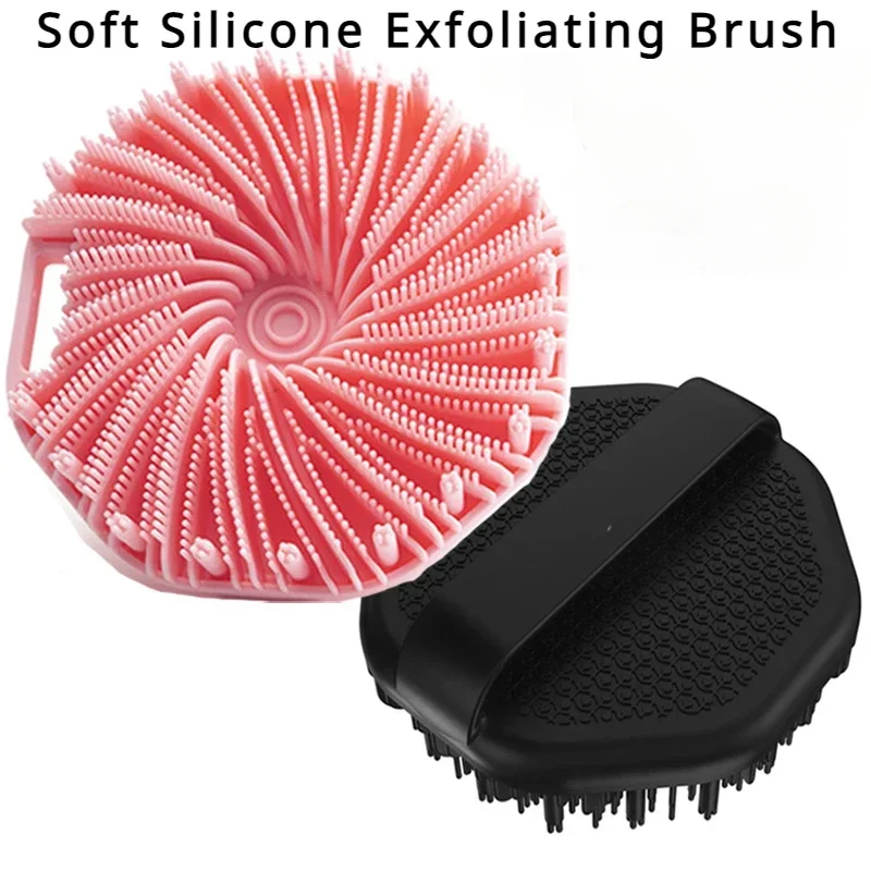 

1pc Soft Silicone Exfoliating Brush Cleanser Manual Body Cleansing Scrubber Shower Gentle Massage Bath Brush For Men and women