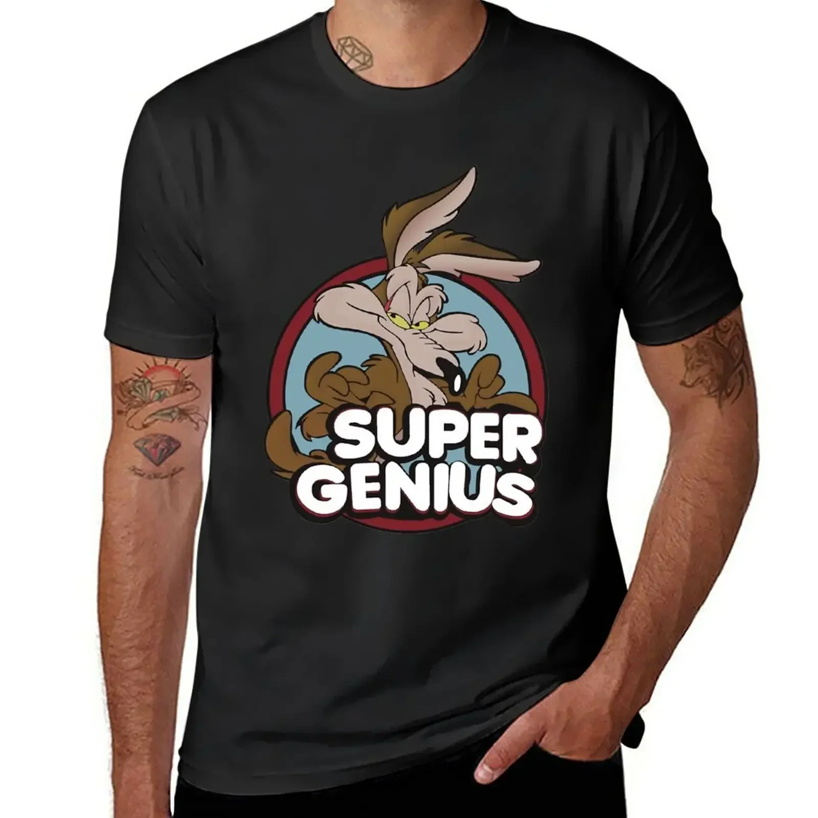 Blouse blacks sports fans mens big and tall tshirts for mens designer clothes graphic t shirts Coyote Super Genius T-Shirt man