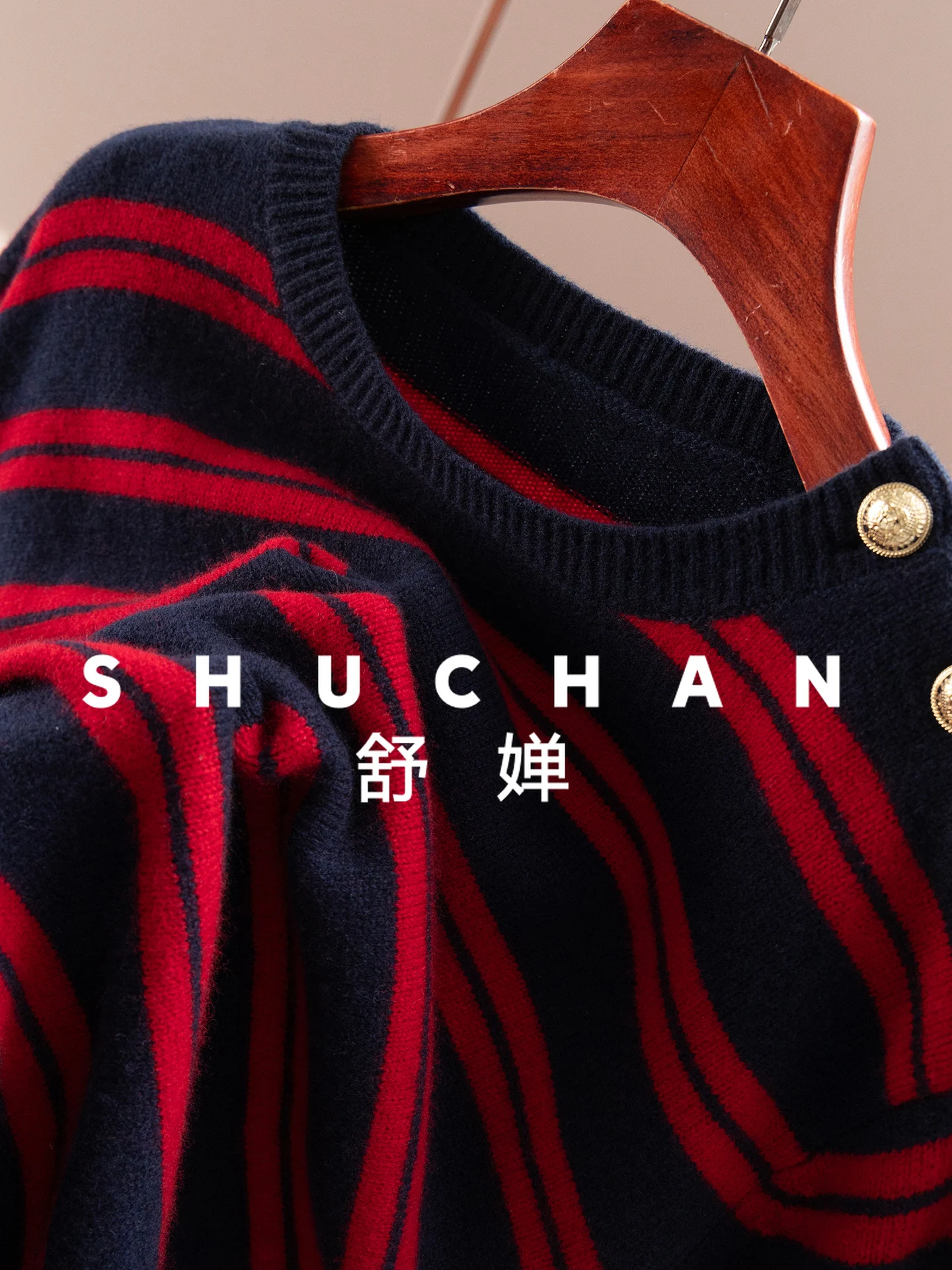 Modern Retro, English Contrasting Striped Yangtze Yarn 100 Wool Crew Neck Long-sleeved Sweater Women 27I6