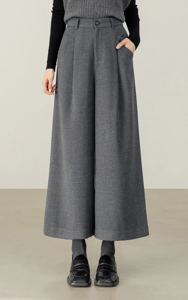 SENTUBILA Women's Ankle-Length Pant 2026 Autumn Elastic Waist Pleated Trousers Loose Fit Office Commuter Bottoms 154K58799