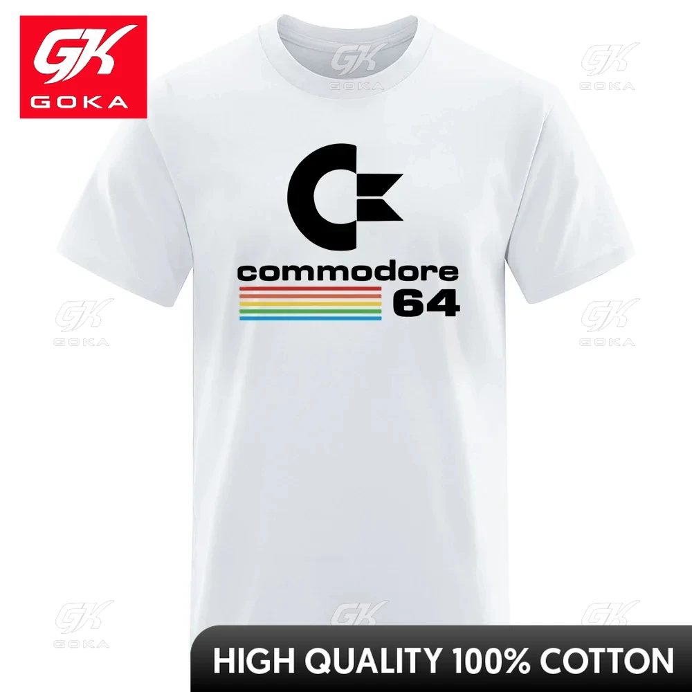 2024 Summer Men's T-Shirt Commodore 64 Print T Shirt Loose and Comfortable Streetwear Cotton Oversized Tee Shirt Men Clothes