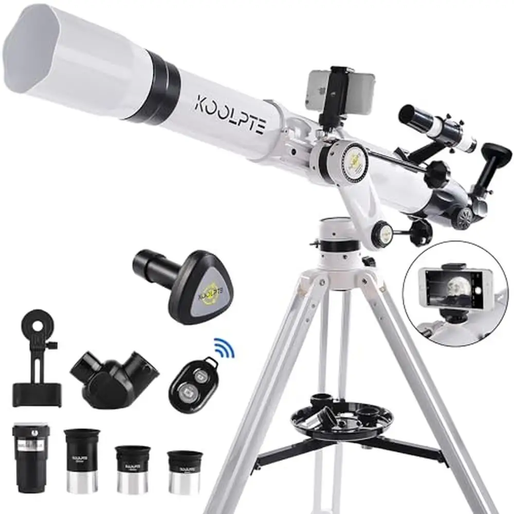 Astronomy Telescope 90mm Aperture 900mm Refractor Digital Eyepiece Phone Adapter Wireless Remote Beginners Professionals Compact