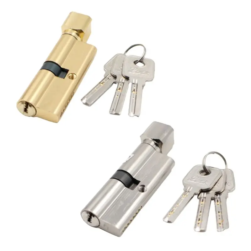 Metal Door Lock Cylinder Replacement Anti-theft Security Interior Lock with 3 Keys Entry Front Door Locksets Dropship