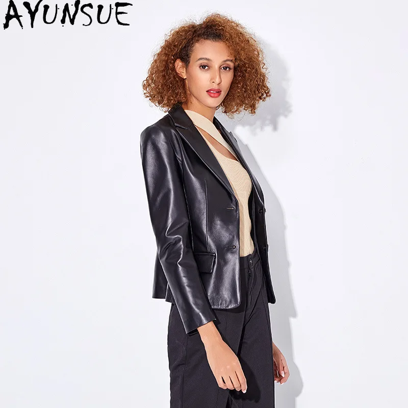 AYUNSUE veste en cuir véritable femmes 100% manteau en peau De mouton vestes De moto printemps automne femmes vêtements 2025 Jaqueta De Couro