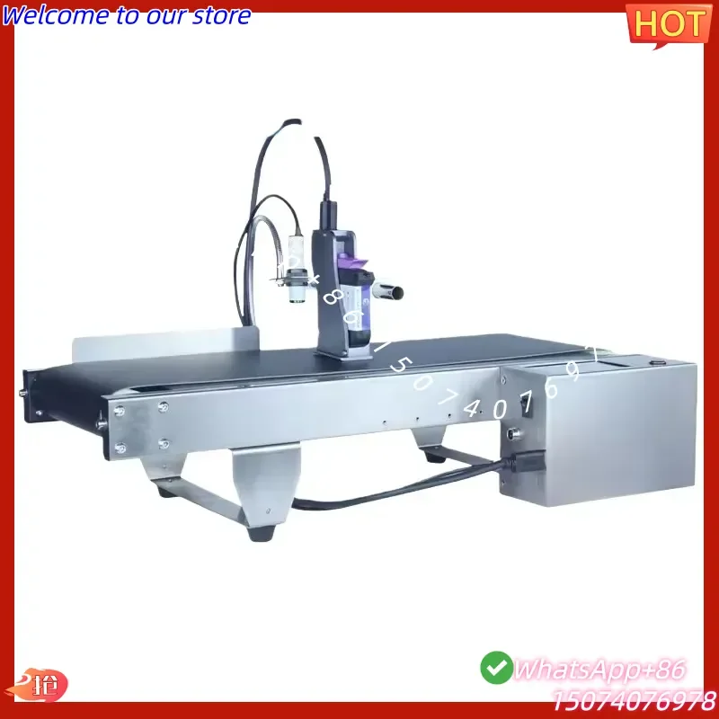 2026 Desktop Inkjet Printer with Mini Conveyor Belt | Plastic Bag/Carton Box/Paper Label Paging Coding Machine