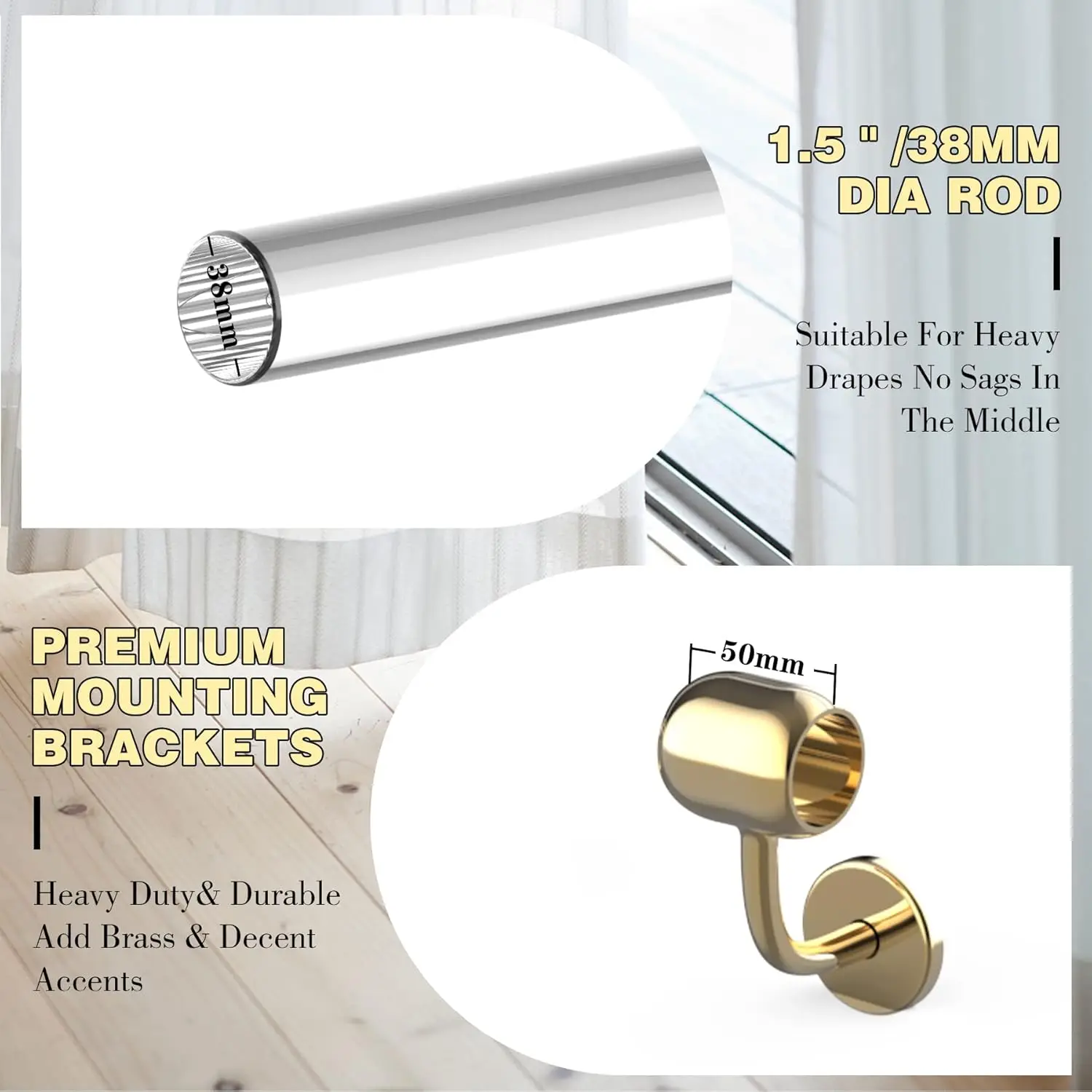 acrylic curtain rod set for 96\