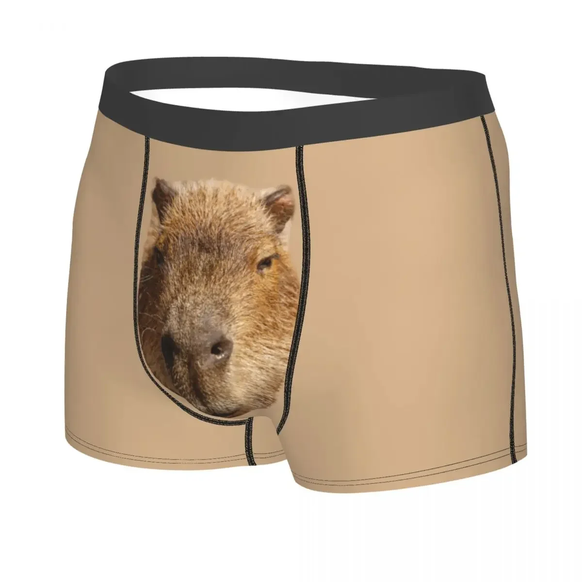 Fashion Capybara Face Boxers Shorts Panties Men\'s Underpants Breathable Briefs Underwear