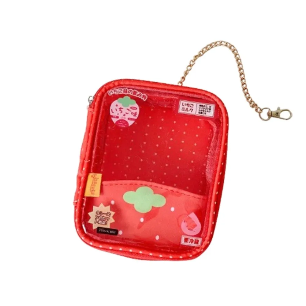 Dots Printed 10cm Transparent Display Bag with Clear Window Transparent Doll Protector Case PVC Material Zipper