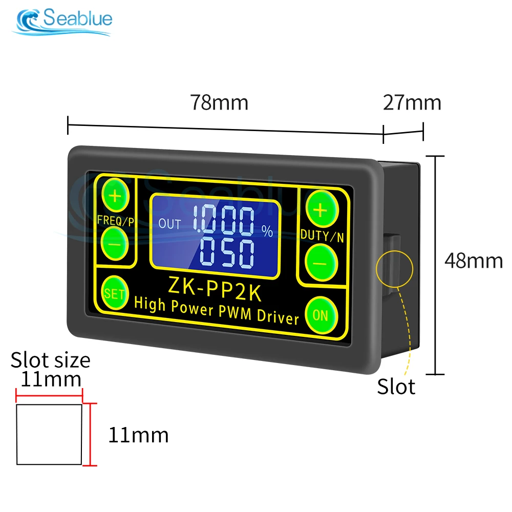 Drive Module ZK-PP2K 8A High Power PWM Dimming Cycle Delay  Motor LED Speed Controller LCD Pulse Frequency Cycle 1Hz-150KHz