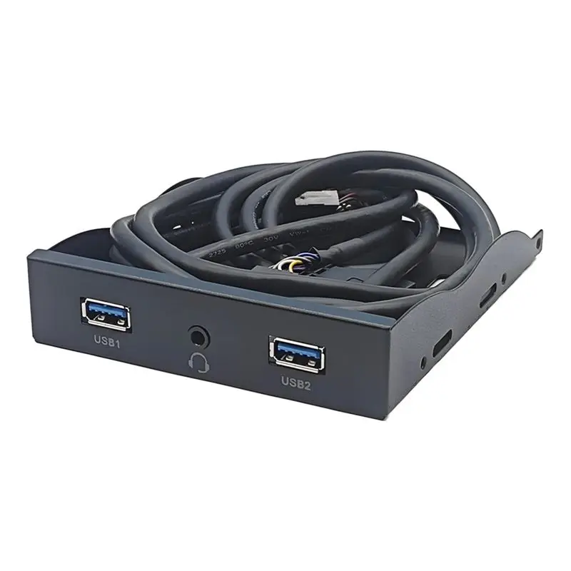 Stylish-USB3.2 Gen1 Floppy Drive Front Panel HD-AUDIO Audio 3.5-Inch Desktop Floppy Bay 19Pin To 2Port USB-A And Headset Socket