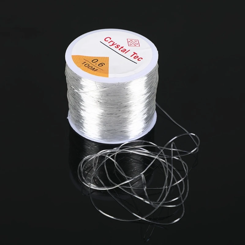 100M Transparent Jewelry Thread Resin Crystal Elastic Cord for Beading Projects Tear-Resistant Cord Invisible Cords