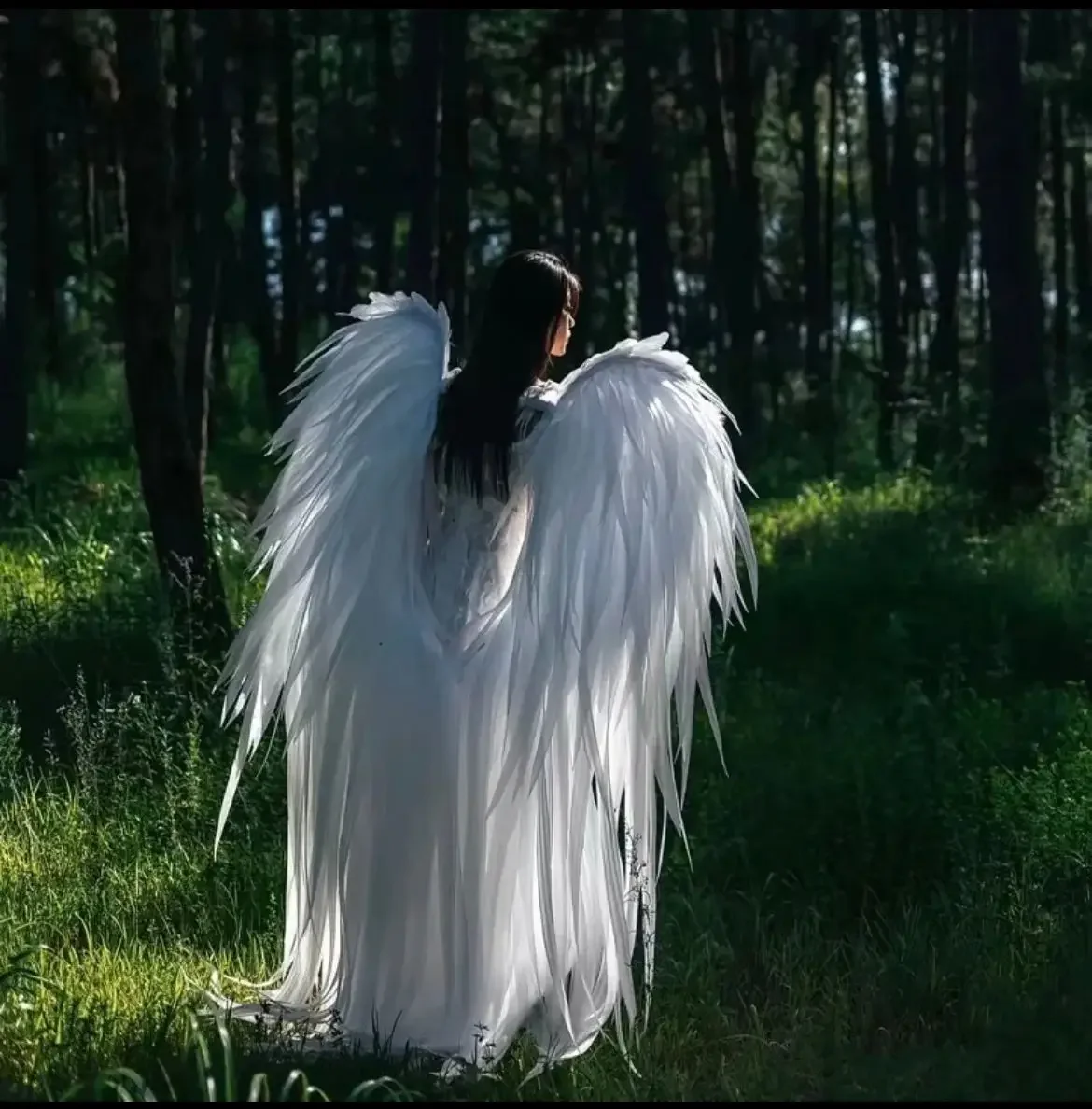 

White Angel Wing Adult Outfit Creative Dress Up Costume Fashion Girls Feather Fairy Pretty Halloween Cosplay Wings Party Supplie