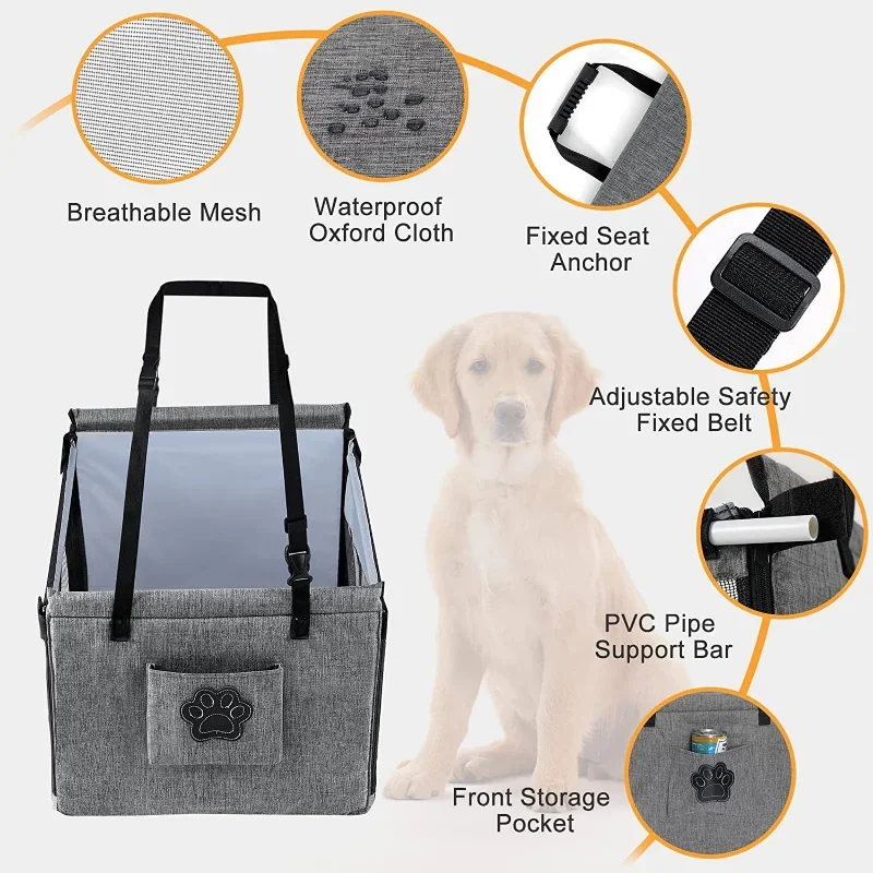 Auto Pet Seat Stabiele Carriers Hond Accessoires Veilig Draagbare Puppy Reizen Manden Mesh Protector Waterdichte Outdoor Dierbenodigdheden