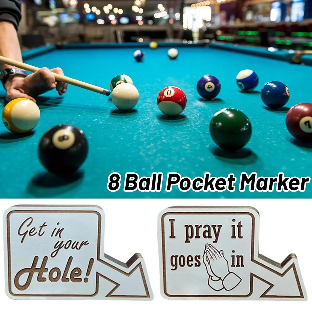 1PCS 8Ball Wooden Pocket Markers Interesting Prank for Billiards Enthusiasts Billiards Game Supplies I5U5