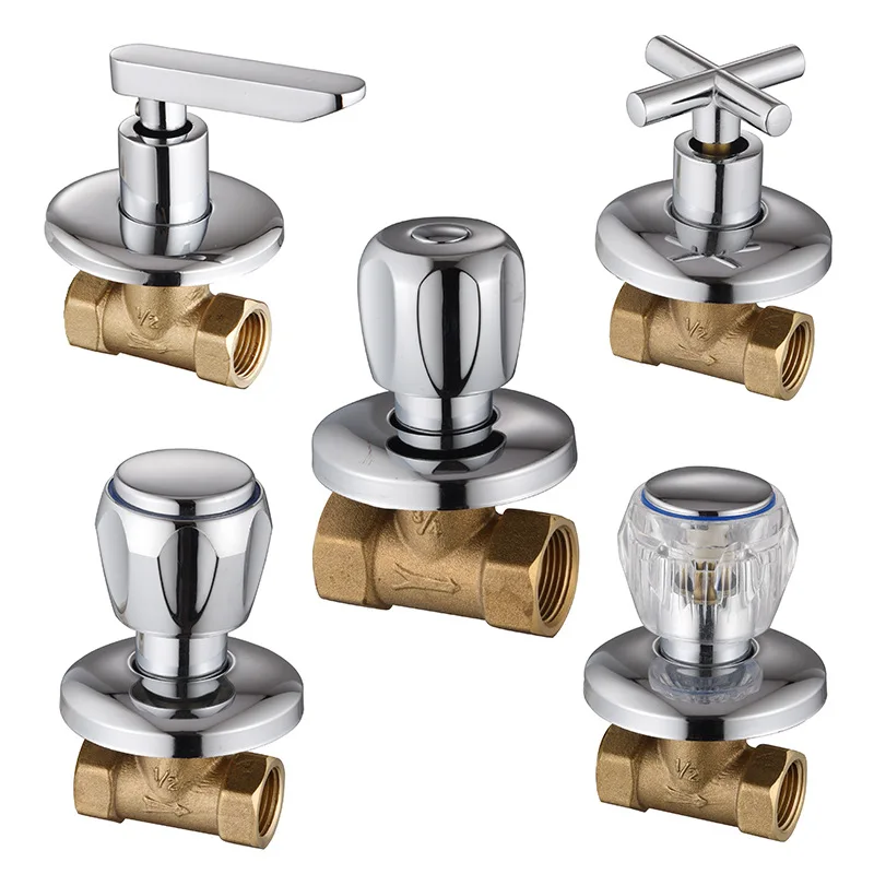 Brass Bathtub Faucet Valve Concealed Water Shower Home Plumbing Shut Off Flow Control Valve DN15 DN20 for Pipe Fitting Water Gas