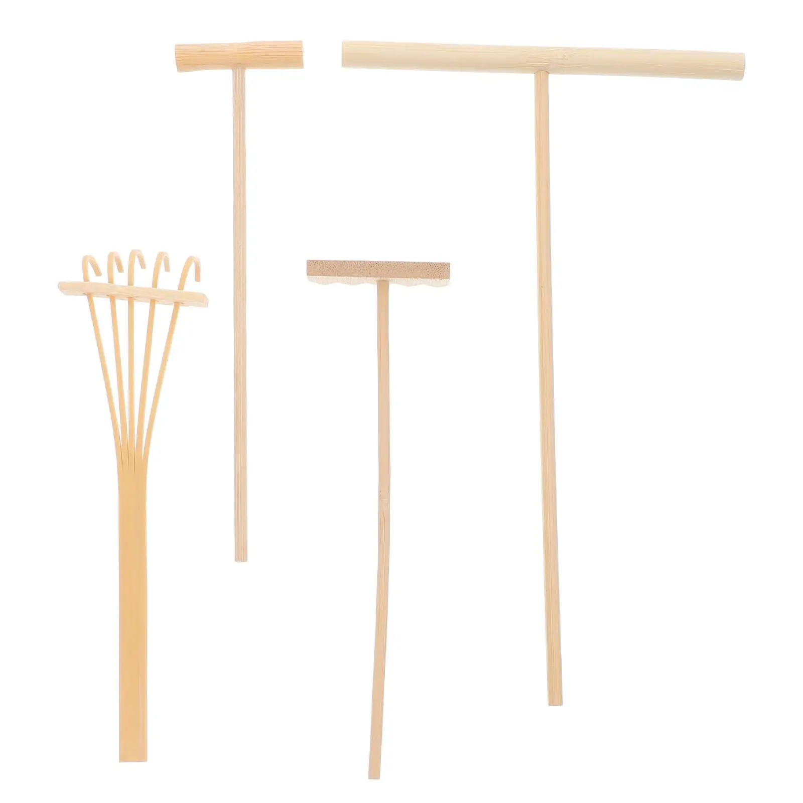 4 PCS Bamboo Rake Spreader Push Desktop Decor Sand Rakes Tool Decoration Office