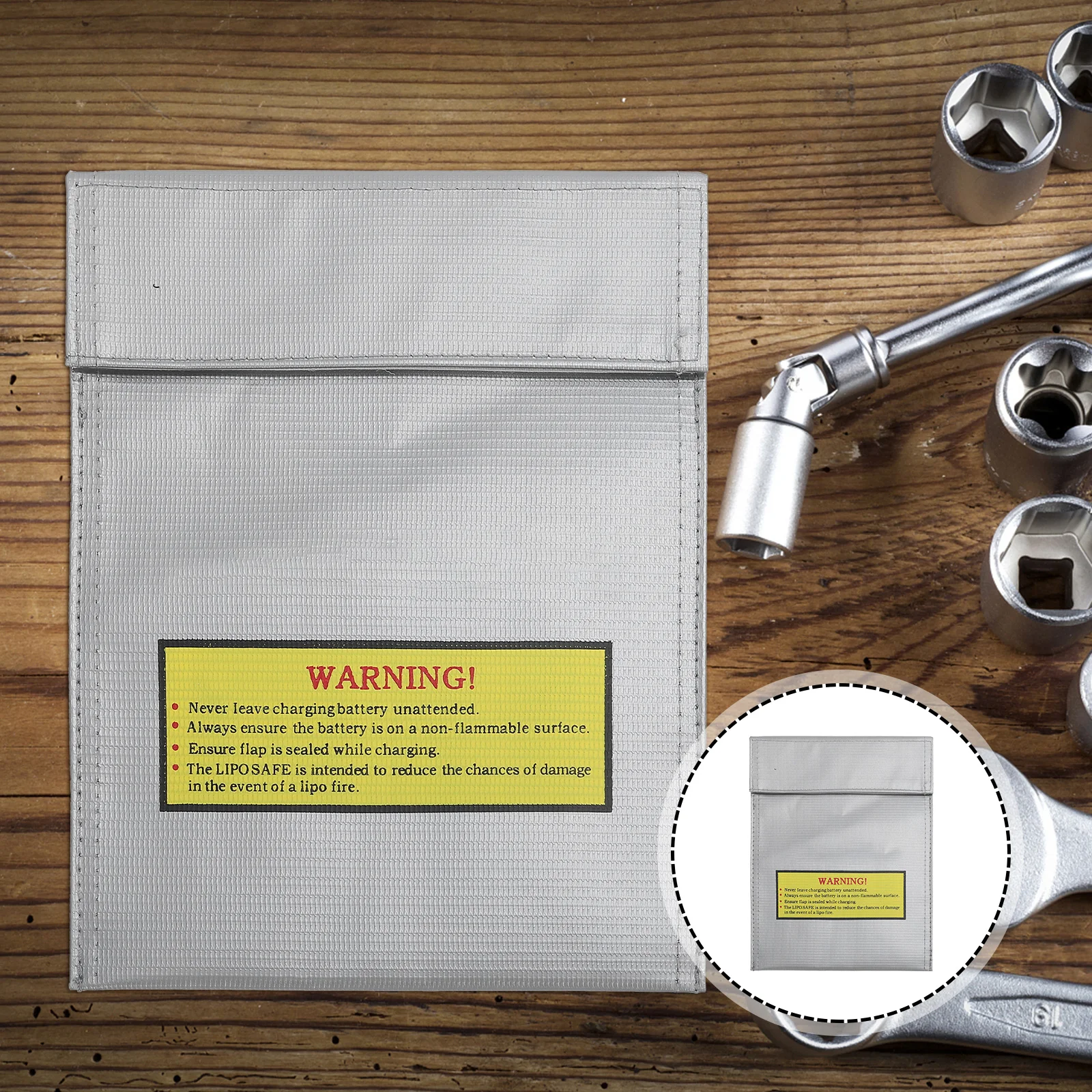 

Fireproof Storage Pouch High-Grade Heat-Resistant Material Explosion-Proof Design for Safe Charging Lightweight