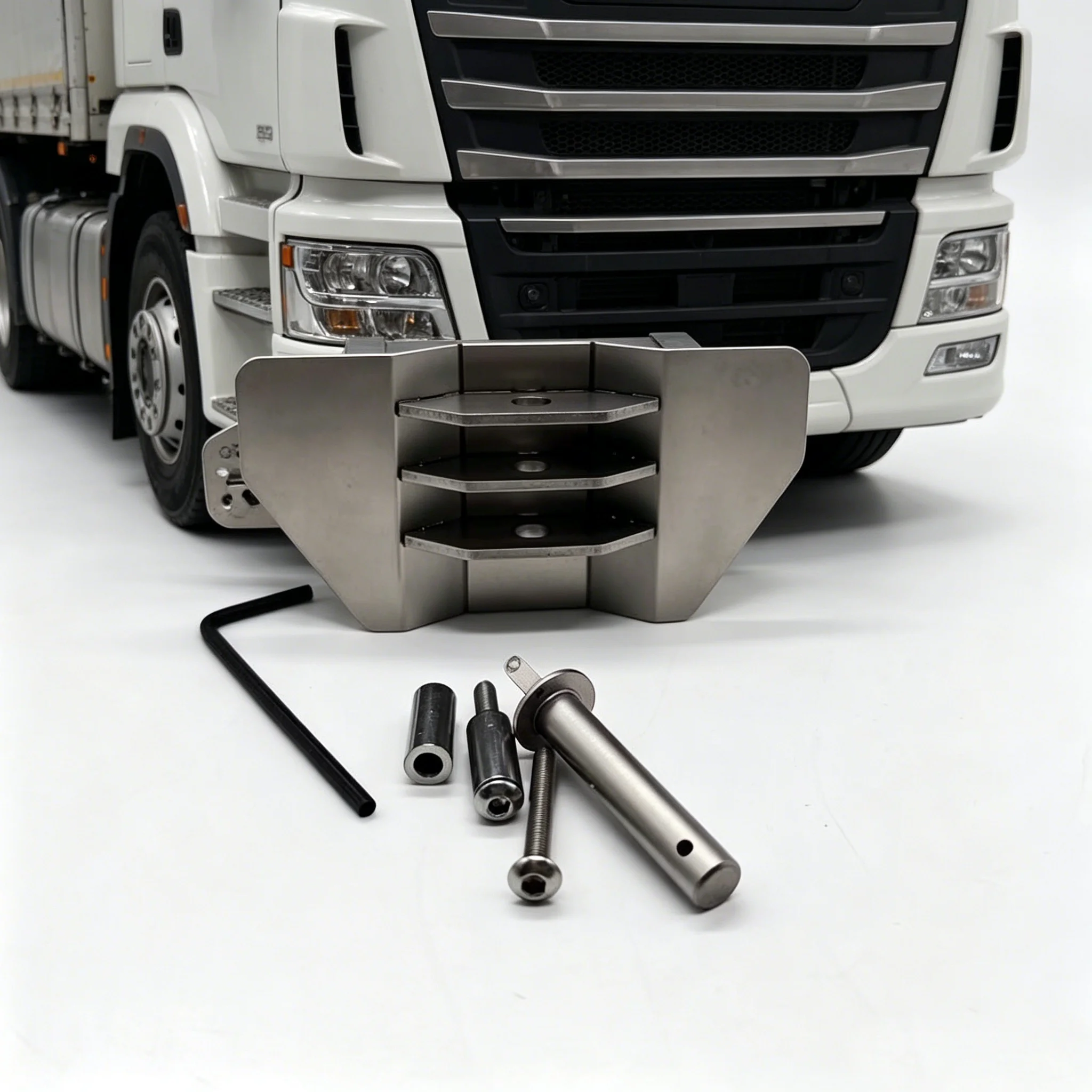 Gancho de remolque metálico RC 1/14 con cable para camión volquete Tamiya, para camiones SCANIA VOLVO MAN, piezas de bricolaje para remolques y volquetes