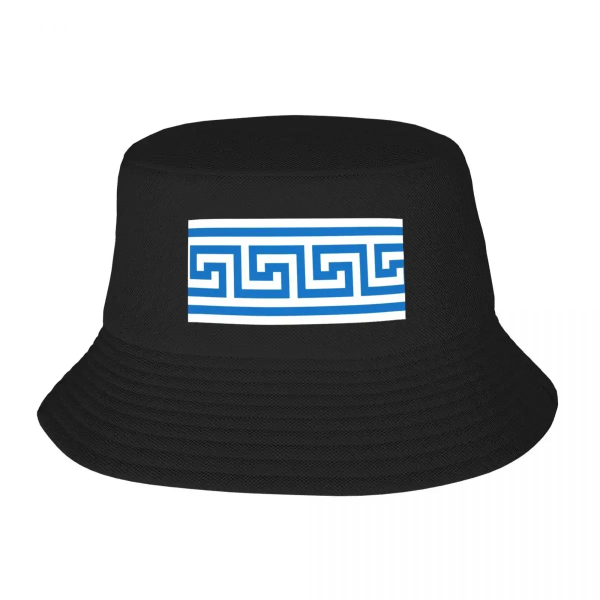 Greek key pattern design, White And Blue,Blues,Blue Jackets, blue wall,Light Blue, Greek Statue,Greek Goddesses, gree Bucket Hat