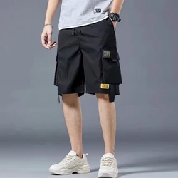 Cargo shorts men's summer loose-fitting five-point pants multi-pocket functional sports pants