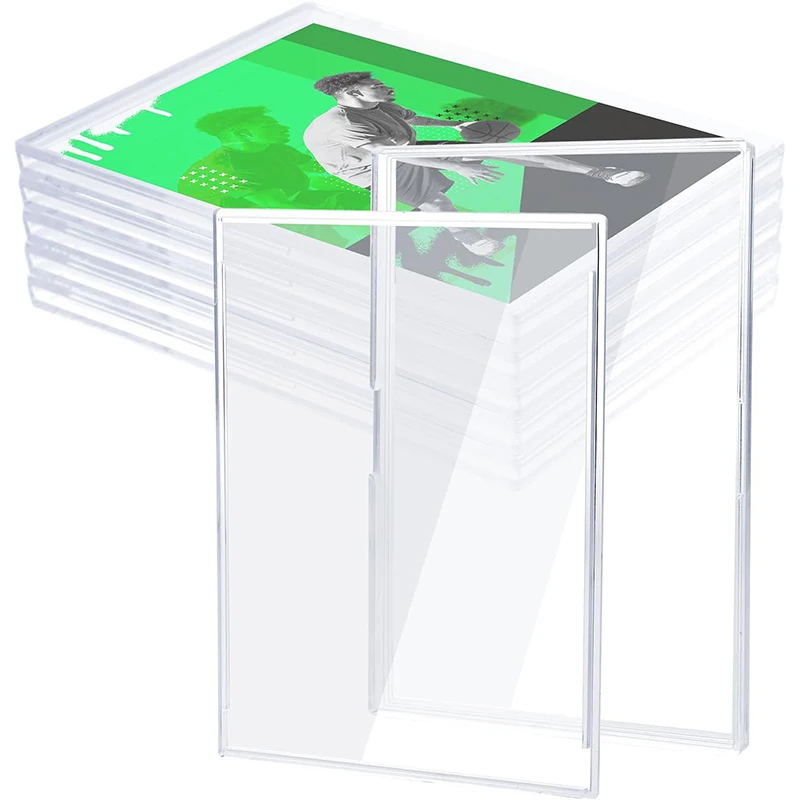 10Pcs/Pack Transparent Acrylic Card Holder Trading Card Protective Shell Storage Case for Yugioh Pokemon TCG Sport Card