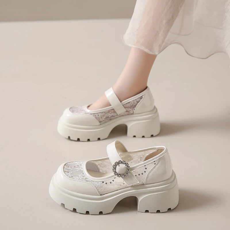 

Thick-soled, Wide Heel, Round-toe Waterproof Platform Fashionable, Comfortable, Anti-slip and Breathable Women's Single Shoes