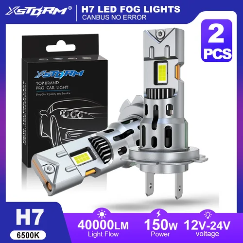 Imagen 1 del producto XSTORM H7 bombillas LED para luces de coche 150w 40000LM con ventilador luces Turbo H7 faro LED 6500K 12V sin Error Canbus faros antiniebla blanco