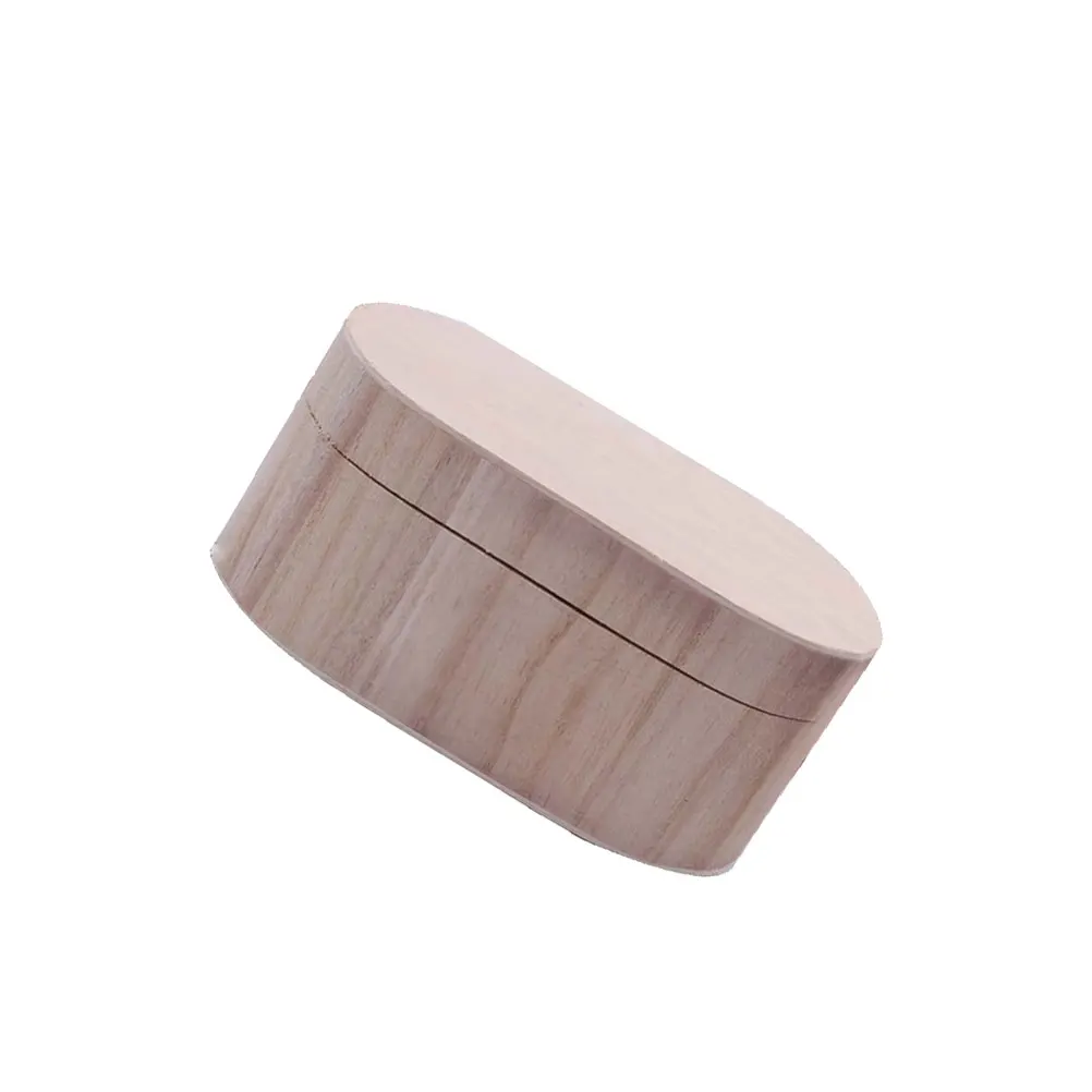 

Large Capacity Wooden Storage Case Thickened Eco-Friendly Unfinished Oval Box For Diy Craft Project Jewelry Home