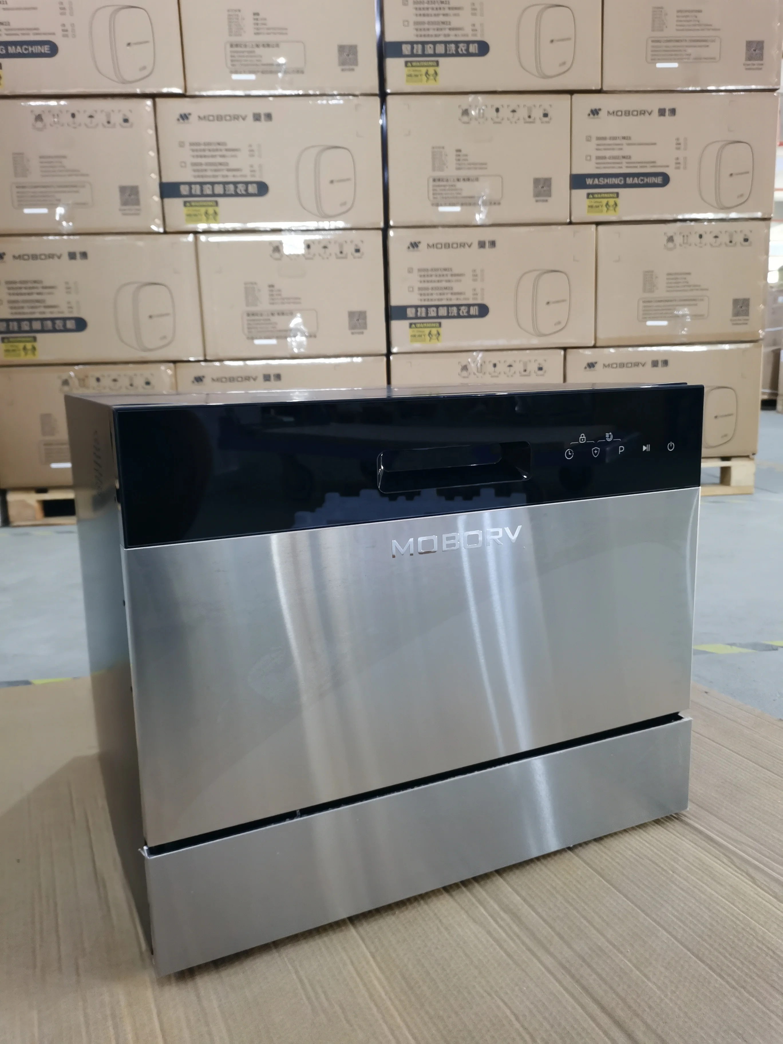 CE Certified Automatic 6-Sets Dishwasher 304 Steel Built-In Caravan Appliance With LED Display for Water & Camping Use For RV