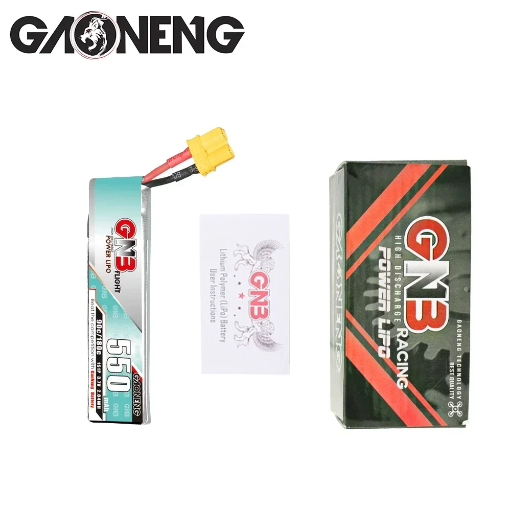 5 sztuk Gaoneng GNB 550mAh 1S 3.7V 90C/180C lekka bateria Lipo z wtyczką XT30 dla EMAX NanoHawk X RC Mini dron FPV