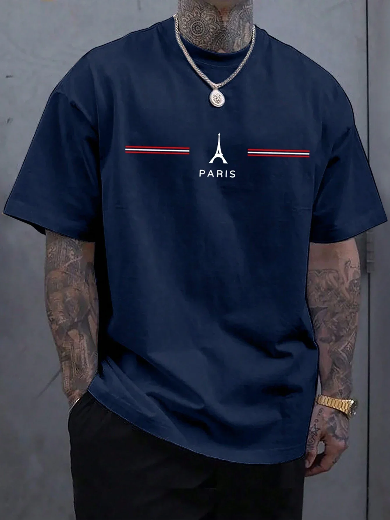 

Men's 100% cotton summer loose comfortable letter printing slim fit casual sports round neck short sleeve T-shirt tops