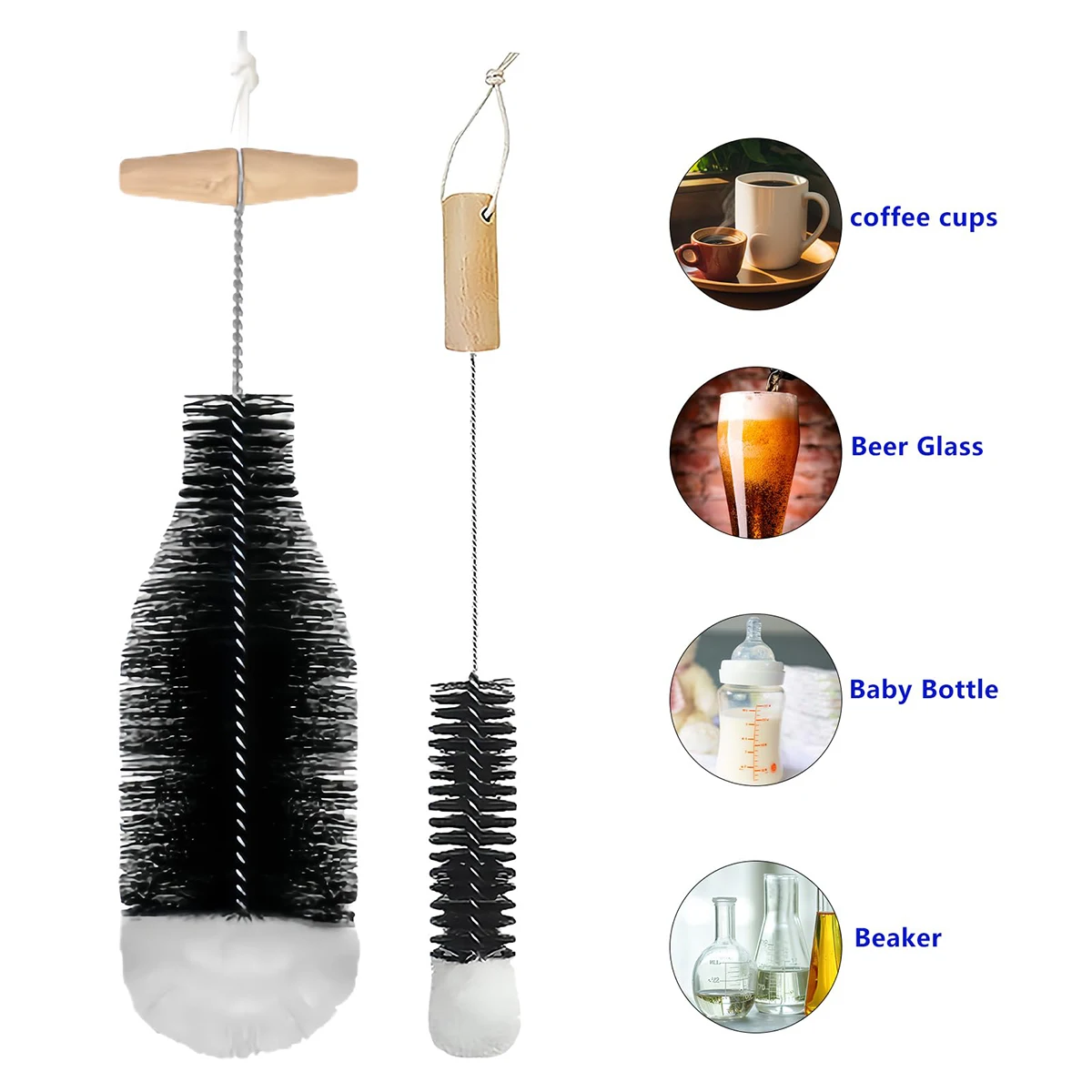 Sparkling Water Bottle Brush Glass Bottle Brush Cup Sisal Brush Bottle Cleaning Scratching the surface of the container