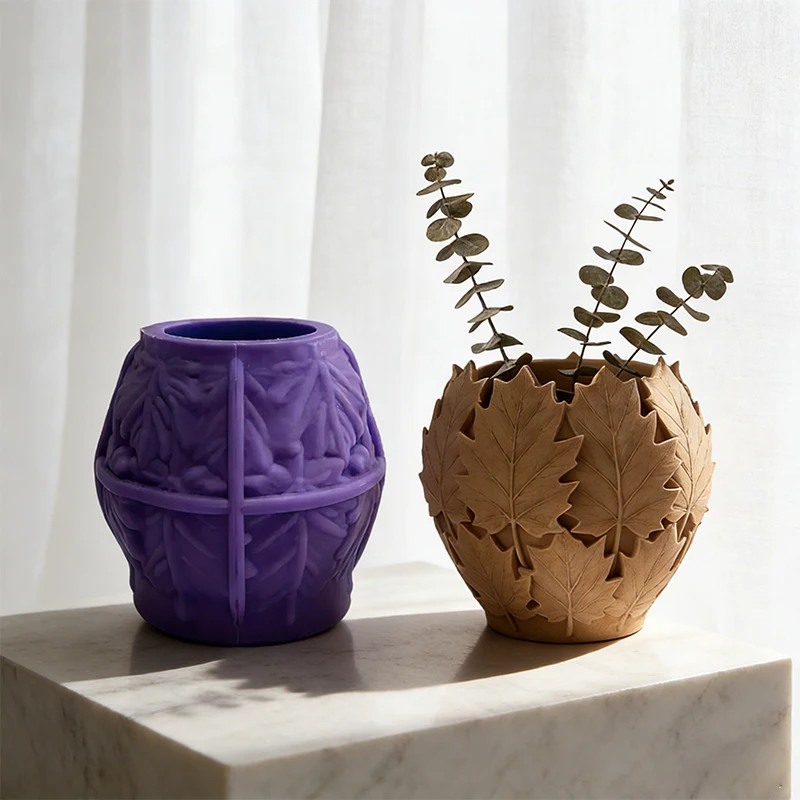 Leaves-shaped silicone art mold with exquisite texture. Use it to make forest-themed maple leaf ball flower pots/decorative orna view 5