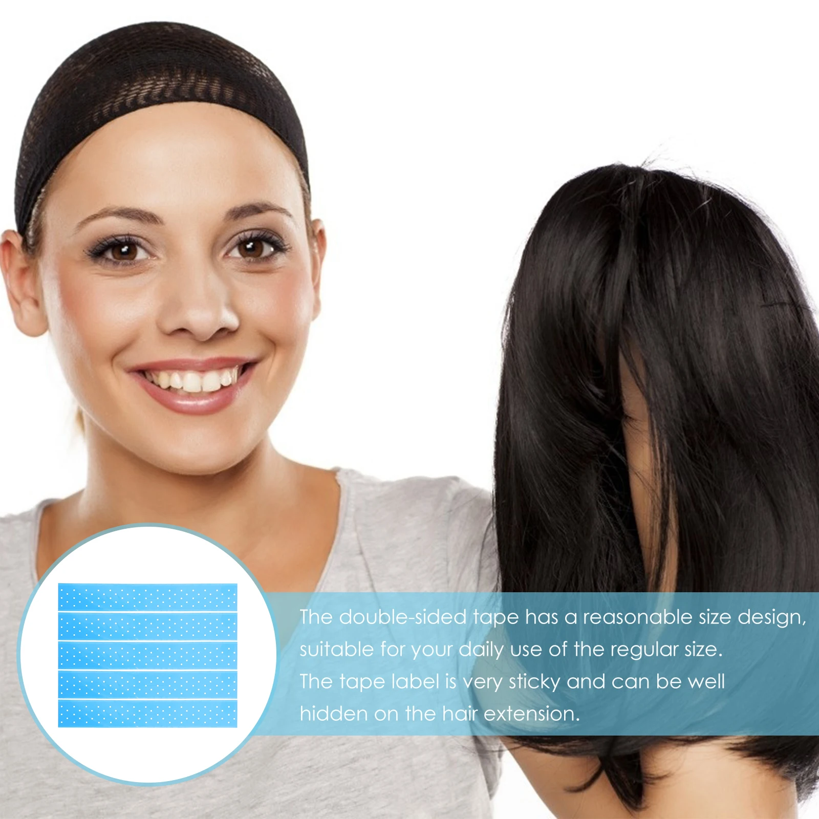 

5pcs Double Sided Tape Hair Strips for Toupee Adhesive Wigs Lace Bonding Tapes Waterproof Sweatproof Invisible Scalp Glue