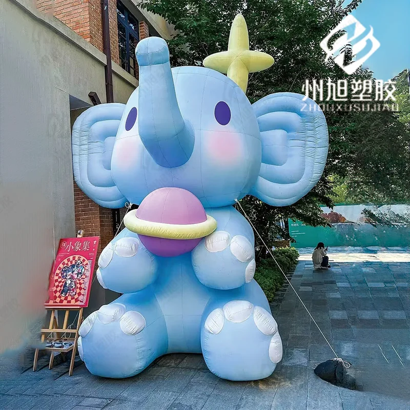 Inflatable cartoon air model holding planet elephant air model shopping mall display activity decorative props