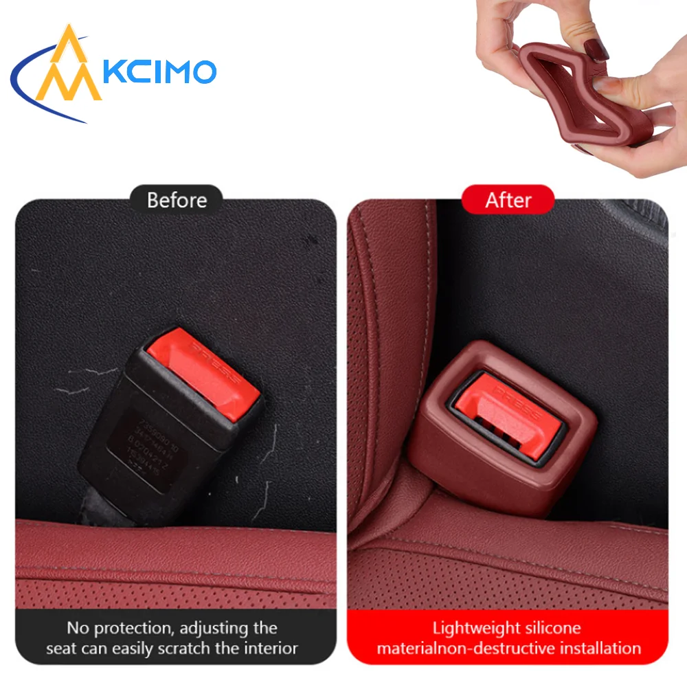Superior Car Seat Belt Buckle Cover Car Safety Belt Anchor Socket EVA Anti-collision Protection Cover Car Interior Modification