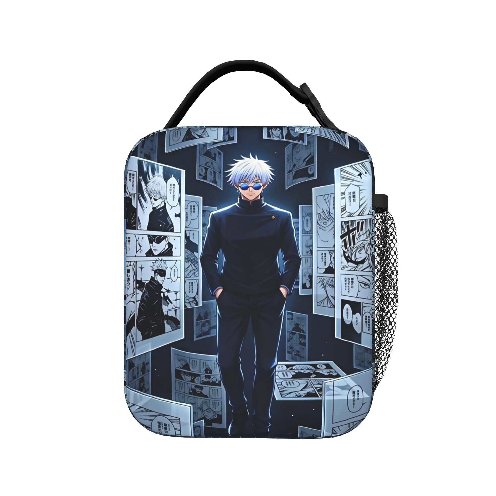 Satoru Gojo Comic Animation Lunch Bag Cute Lunch Box For Women Picnic Portable Insulated Cooler Bag Oxford Thermal Lunch Bags
