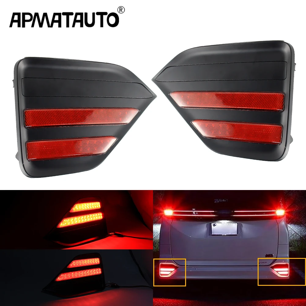 2pcs LED Rear Fog Lamp For Toyota Noah Voxy 90 R90 Series 2022 2023 Car Bumper Brake Light Reflector Auto Accessory