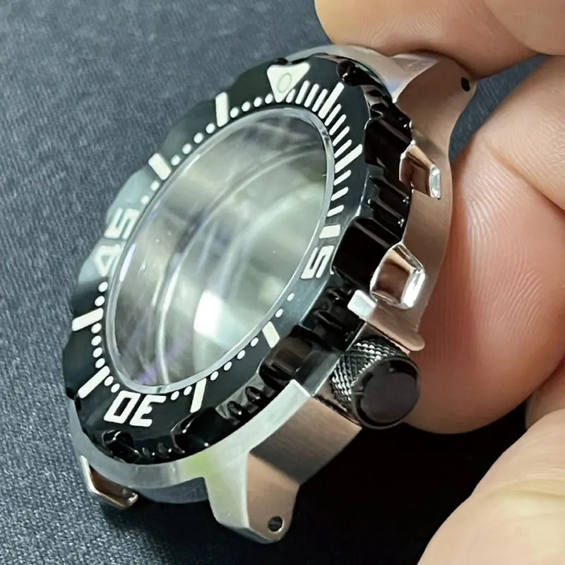 Watch Parts 45.5mm Stainless Steel Watch Case Sapphire Rotating Bezel 20Bar Waterproof Suitable For NH35/36 Movement