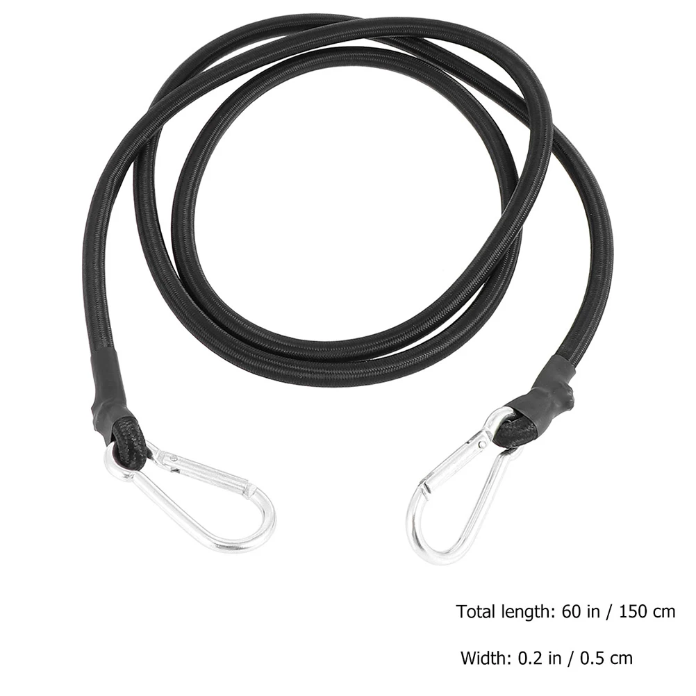 

4pcs Bicycle Bundling Rope Elastic Motorcycle Luggage Strap Thickened Polyester Carabiner Hooks Sturdy Tied Cord for Cart