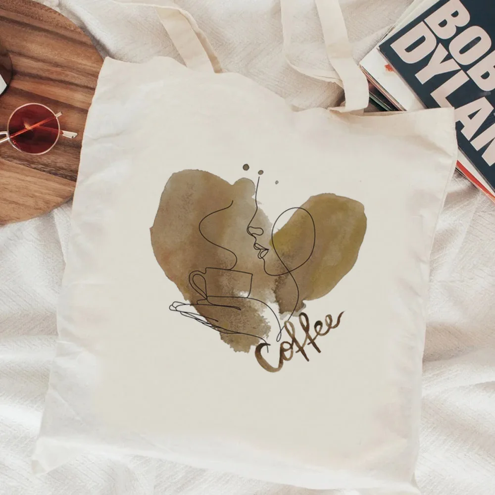 Coffee Love shopping bag grocery bolsa recycle bag tote bolso cotton bag reciclaje net woven grab