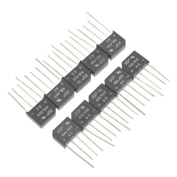 

10pcs Kbl408 800V 4A Bridge Rectifier Black Plastic Metal Diode Module For Ac Generator Electrical Equipment Repair 800V 4A