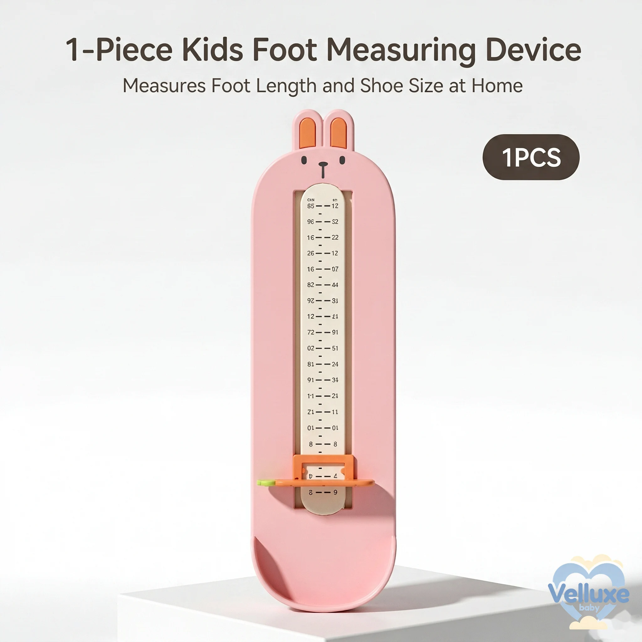 Cute Rabbit Kids Foot Measuring Ruler, 0-24cm Dual Scale Toddler Shoe Size Gauge for Home Use