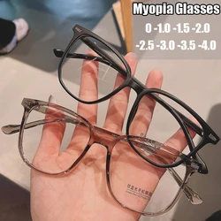 Vintage Square Frame Ladies Myopia Glasses Fashion Trendy Blue Light Blocking Minus Eyewear Finished Prescription Near Sight