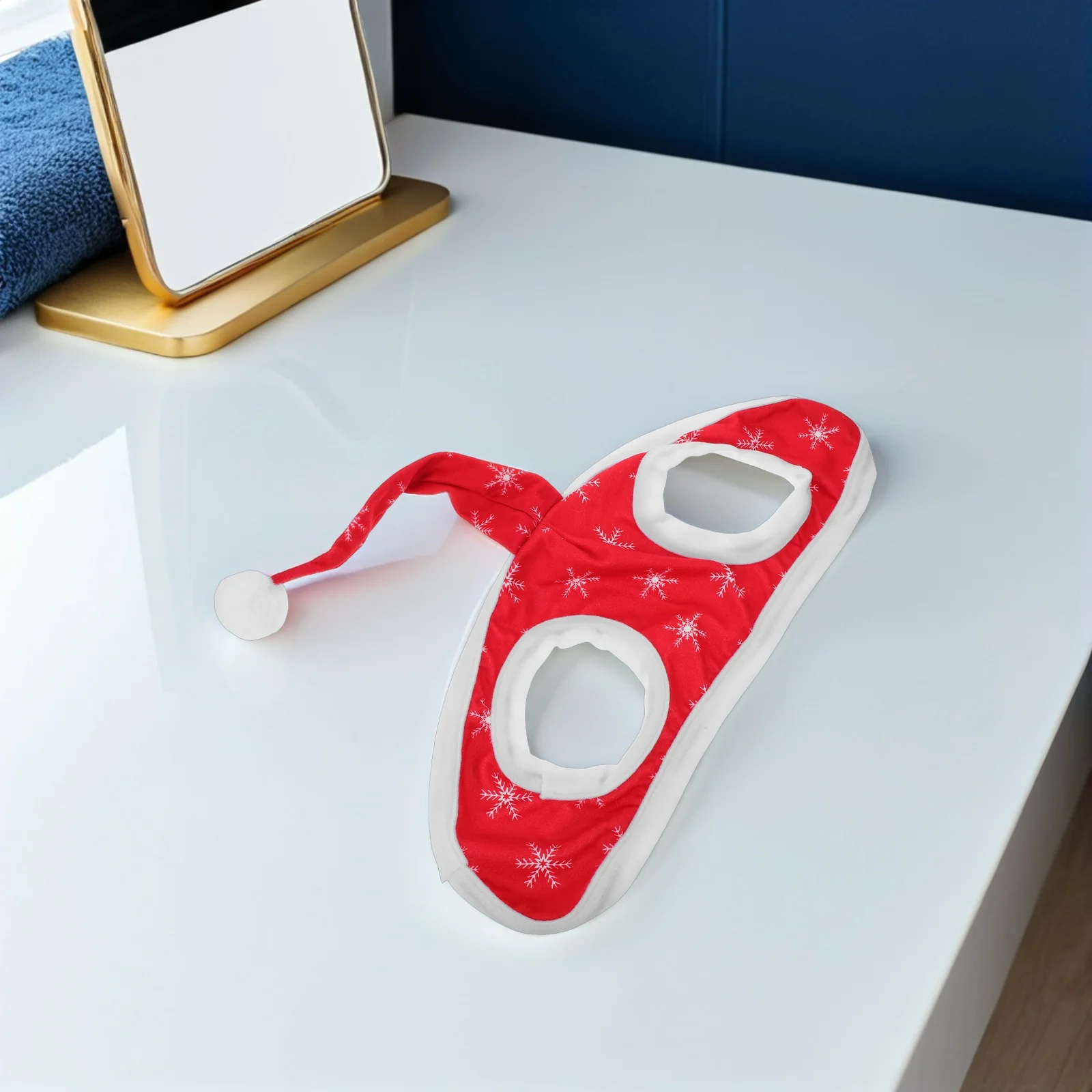 الأحمر ندفة الثلج الحصان عيد الميلاد قبعة عطلة موكب الحظيرة التقطت الصور الفوتوغرافية الخيول عيد الميلاد زي أغطية الرأس الحصان الأذن بونيه #6