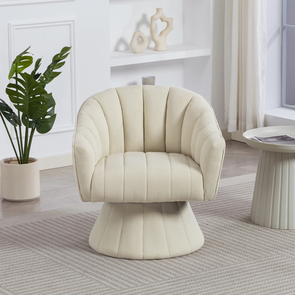 Elegante 360 ° Silla giratoria con asiento y respaldo ergonómicos, ideal para oficina, sala de estar o teletrabajo.