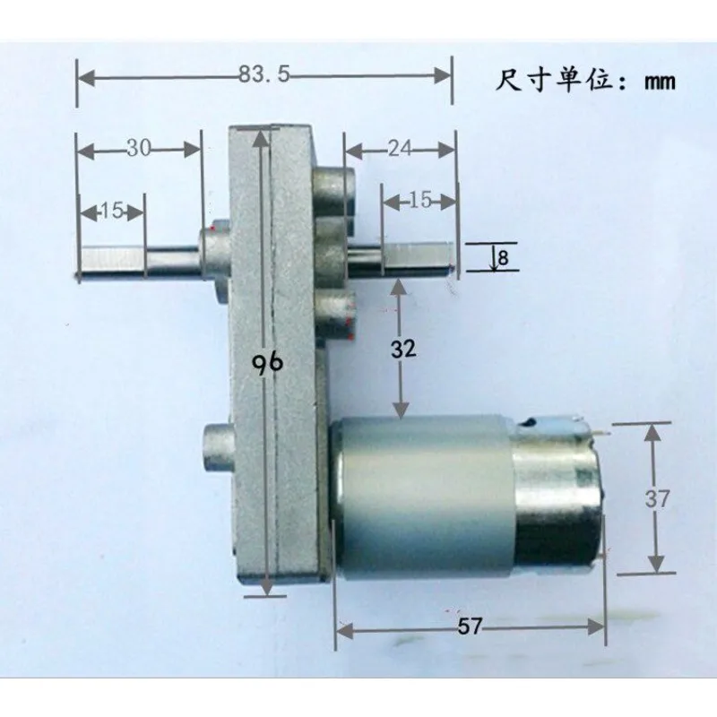555 dual shaft DC reduction motor/high torque metal gear with multiple speed configurations