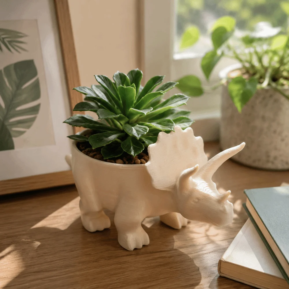 Creative 3D Printed Dinosaur Flowerpot Desktop Decoration Ornaments Small Storage Funny Plant Planting Pot Gift